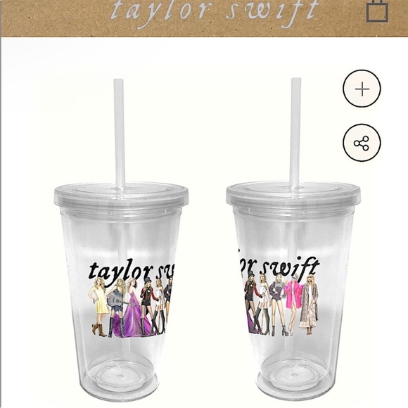 Rare! taylor swift folklore eras clear tumbler straw NEW - Picture 1 of 5